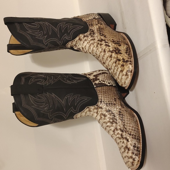 Men's Snakeskin Cowboy Boots size 8.5 Like New brand Roper - Picture 3 of 9